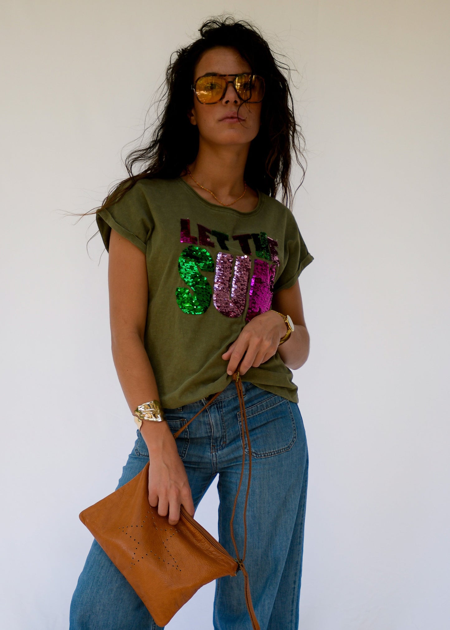 Tess Let the SUN Sequins T-Shirt