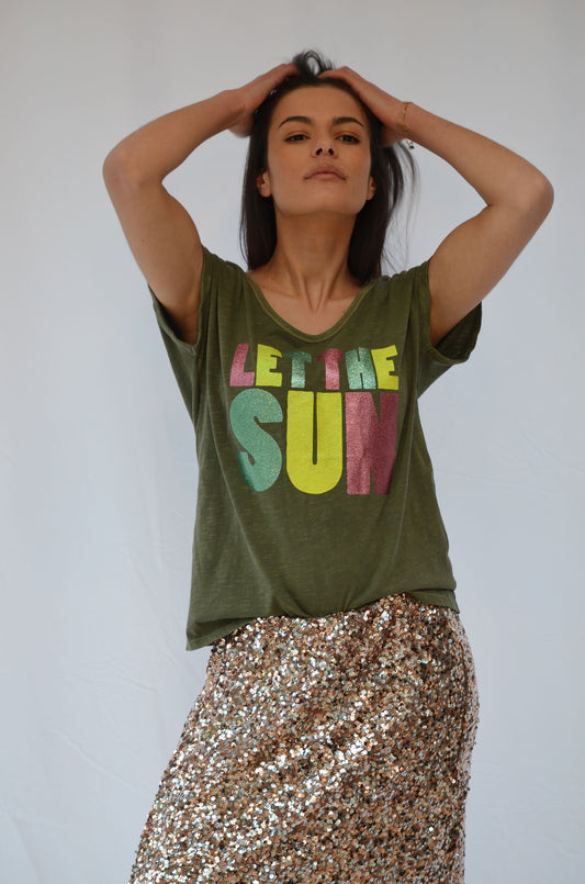 T-shirt KAREN Let the Sun KAKI