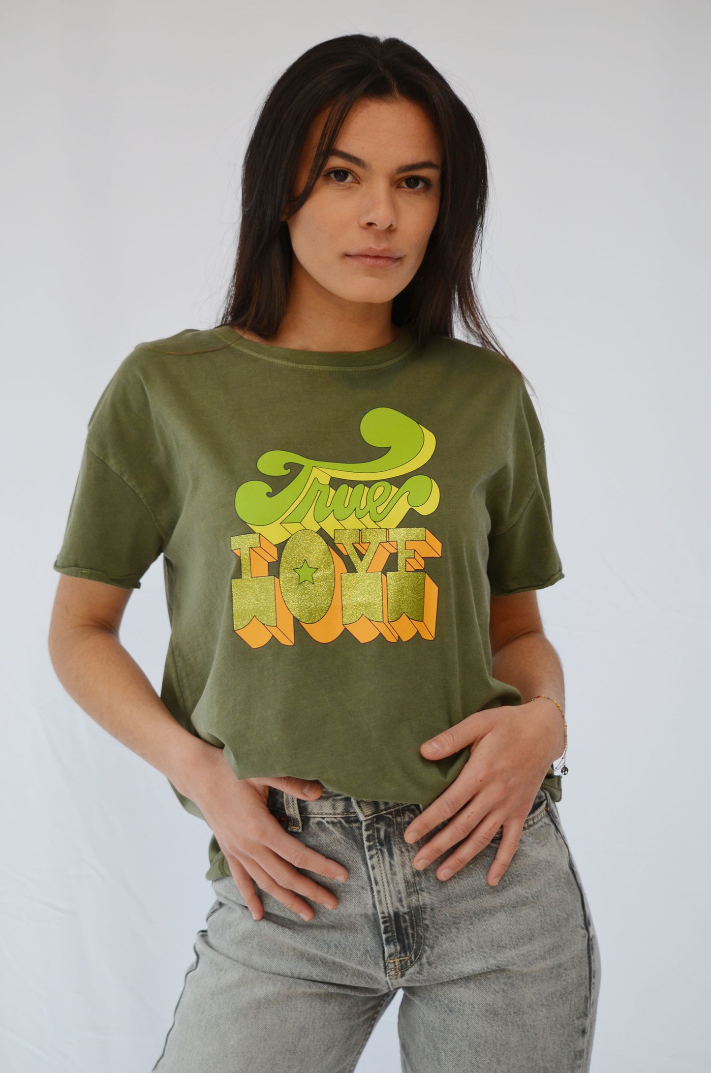 T-shirt JANIS True Love KAKI