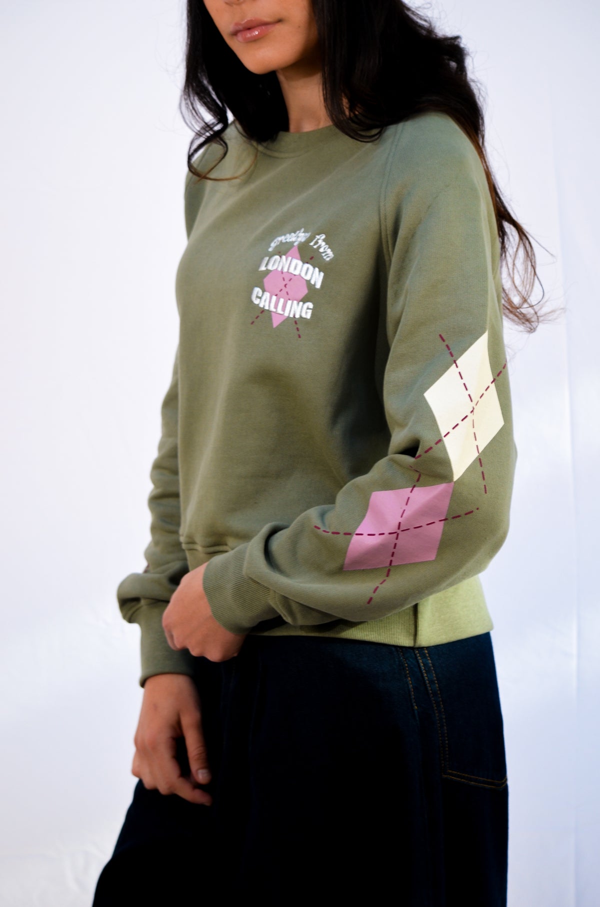 Mary Argyle Sweat Kaki
