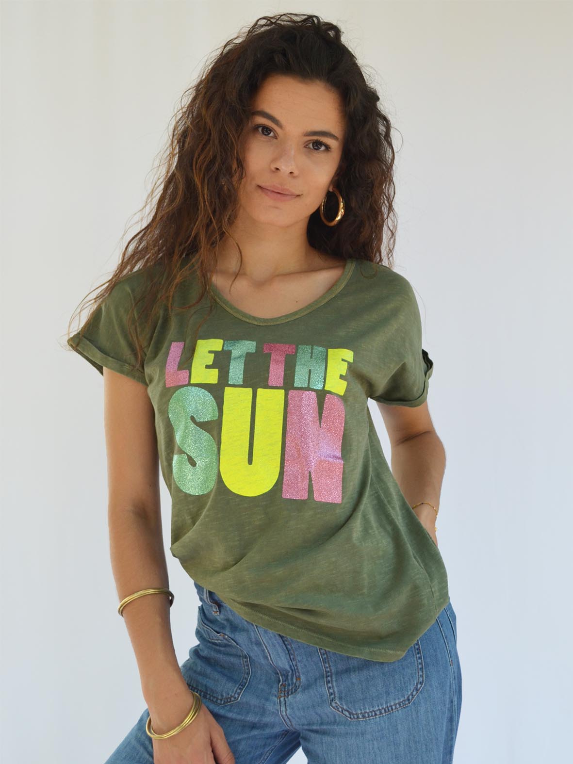 T-shirt KAREN Let the Sun KAKI