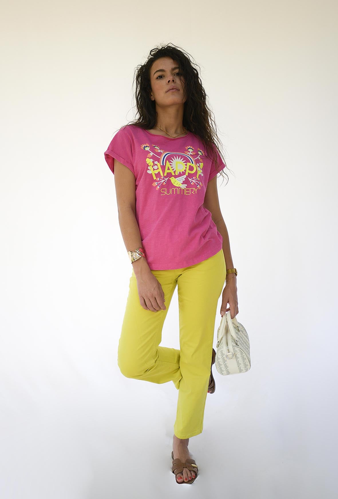 T-shirt Happy ROSE MAGENTA