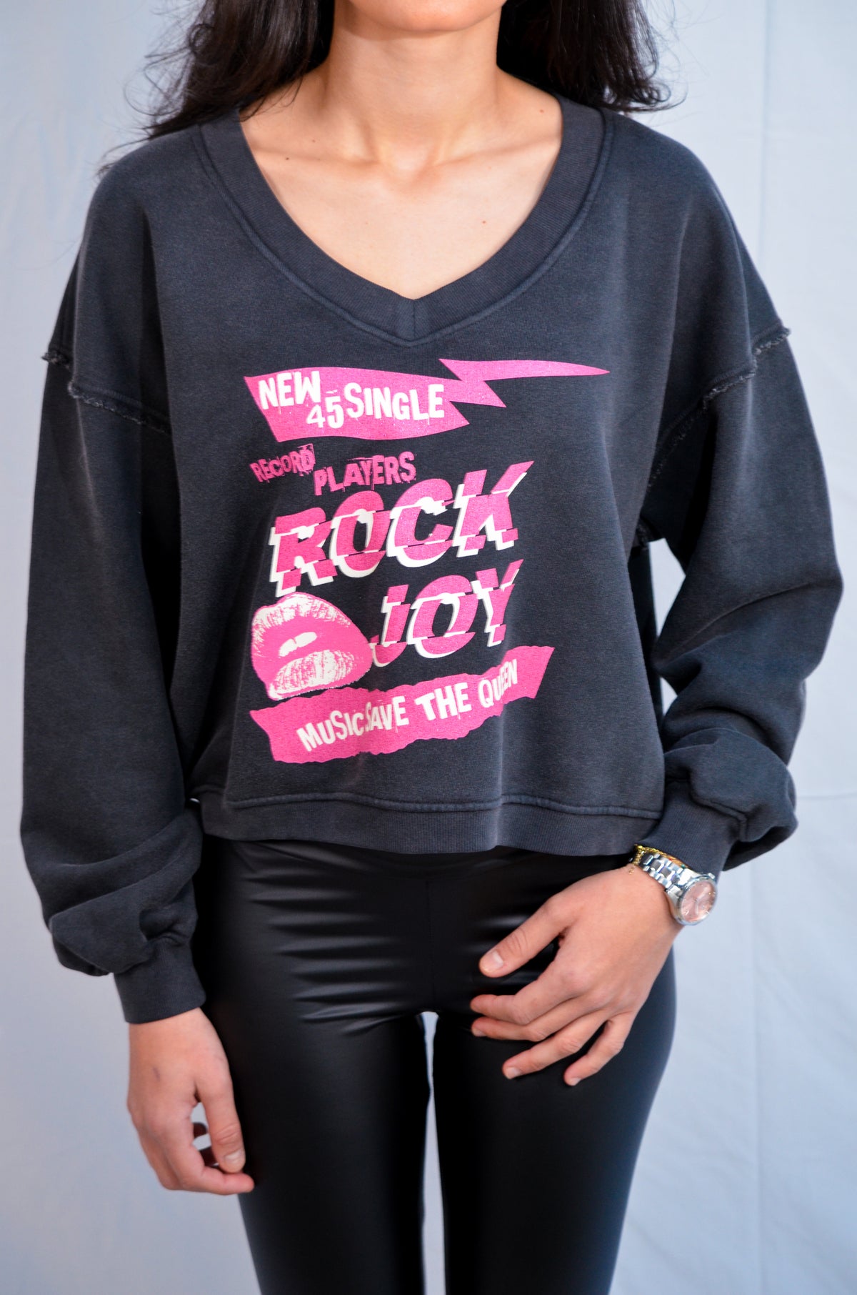 Louisa  Record Sweat Black