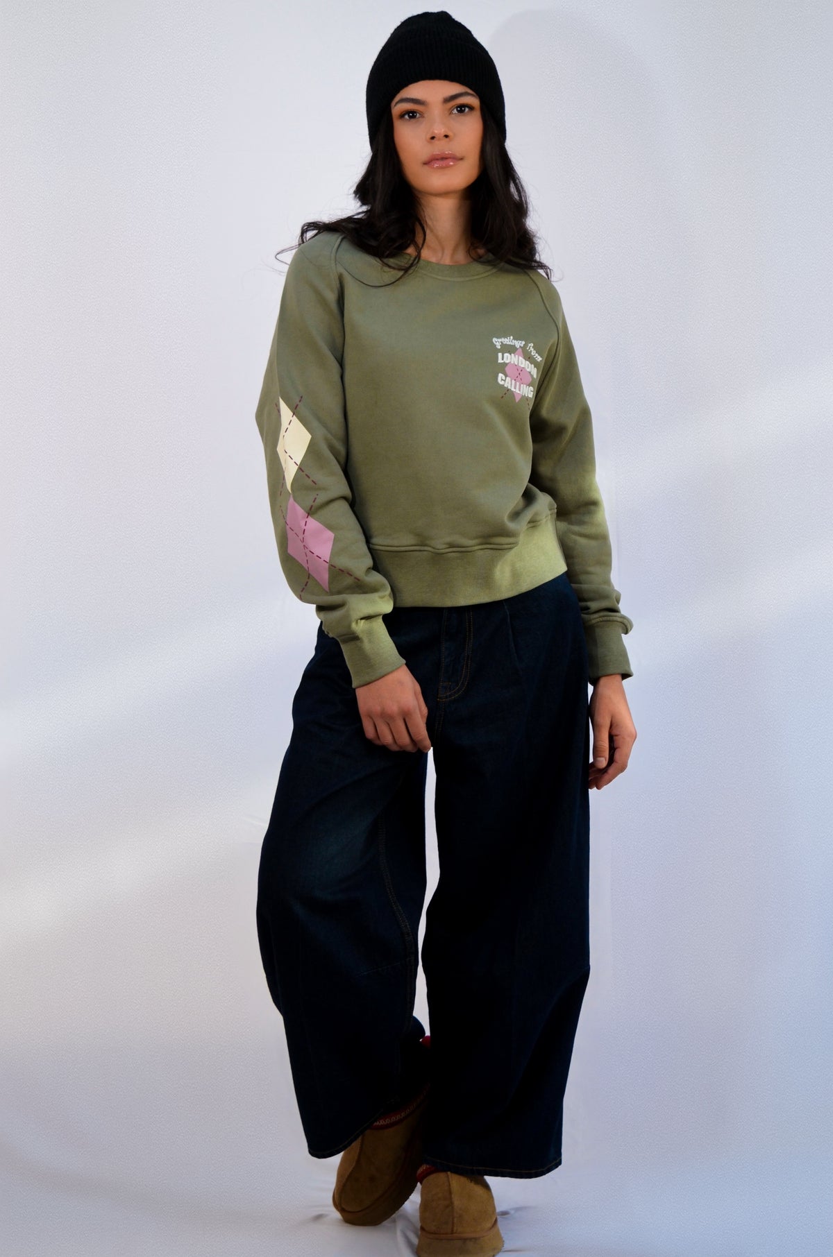 Mary Argyle Sweat Kaki