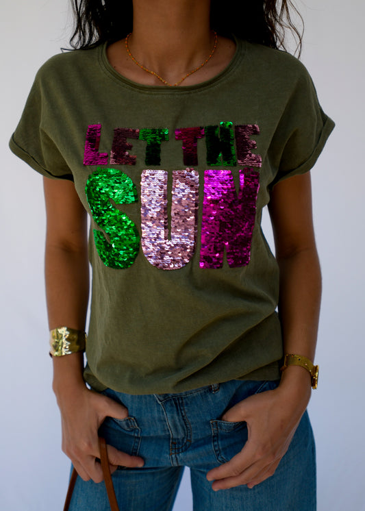 Tess Let the SUN Sequins T-Shirt