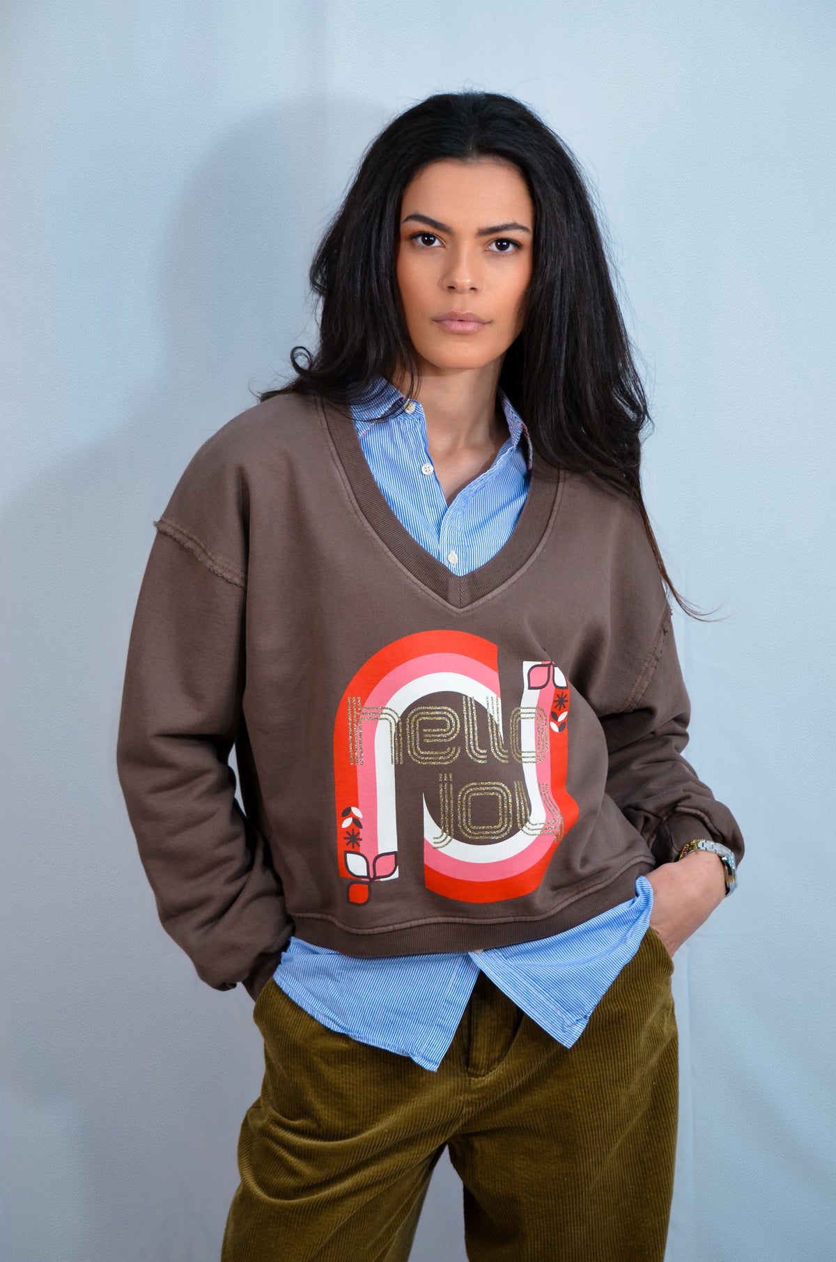 Sweat Louisa Circle Brown