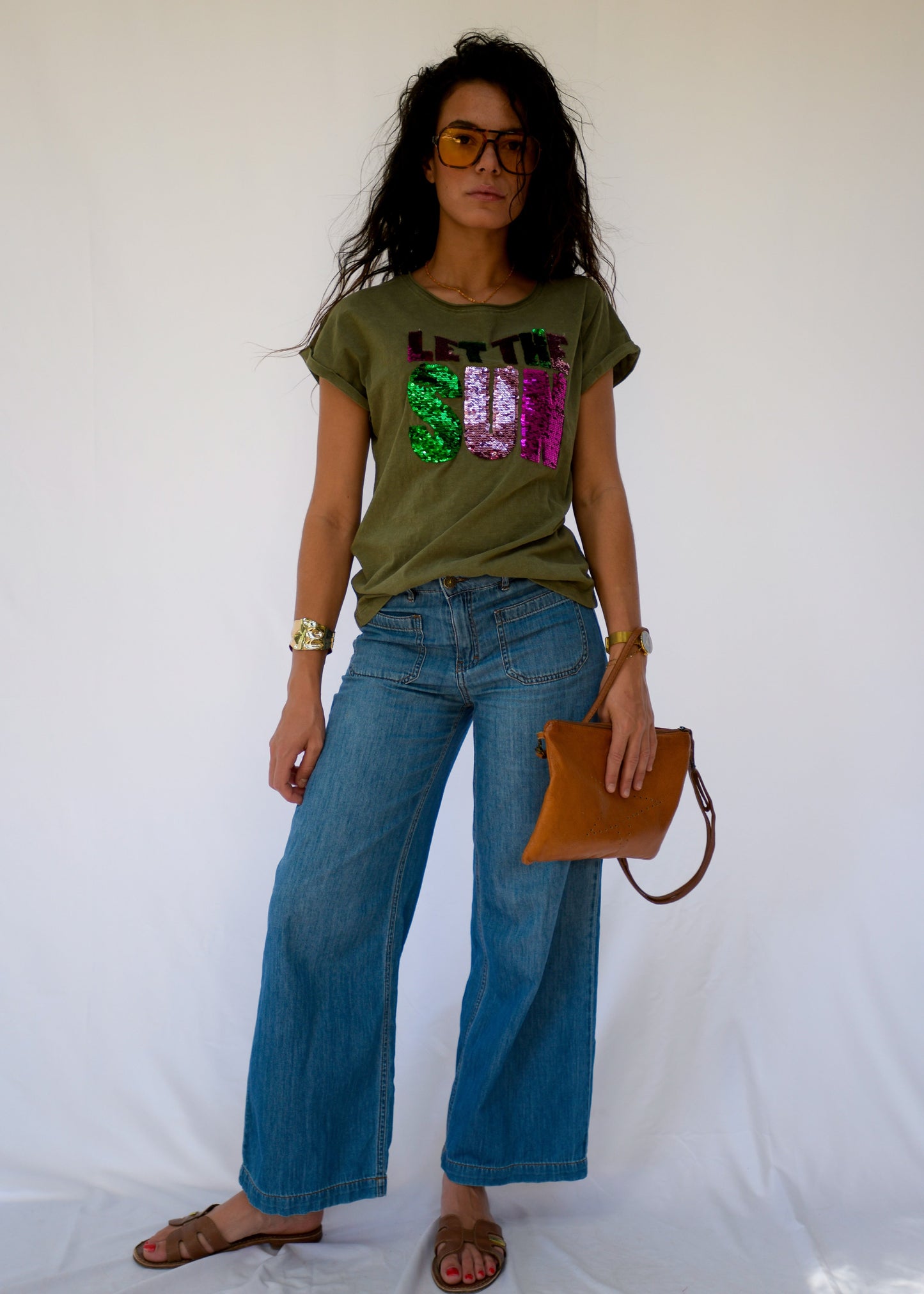 Tess Let the SUN Sequins T-Shirt
