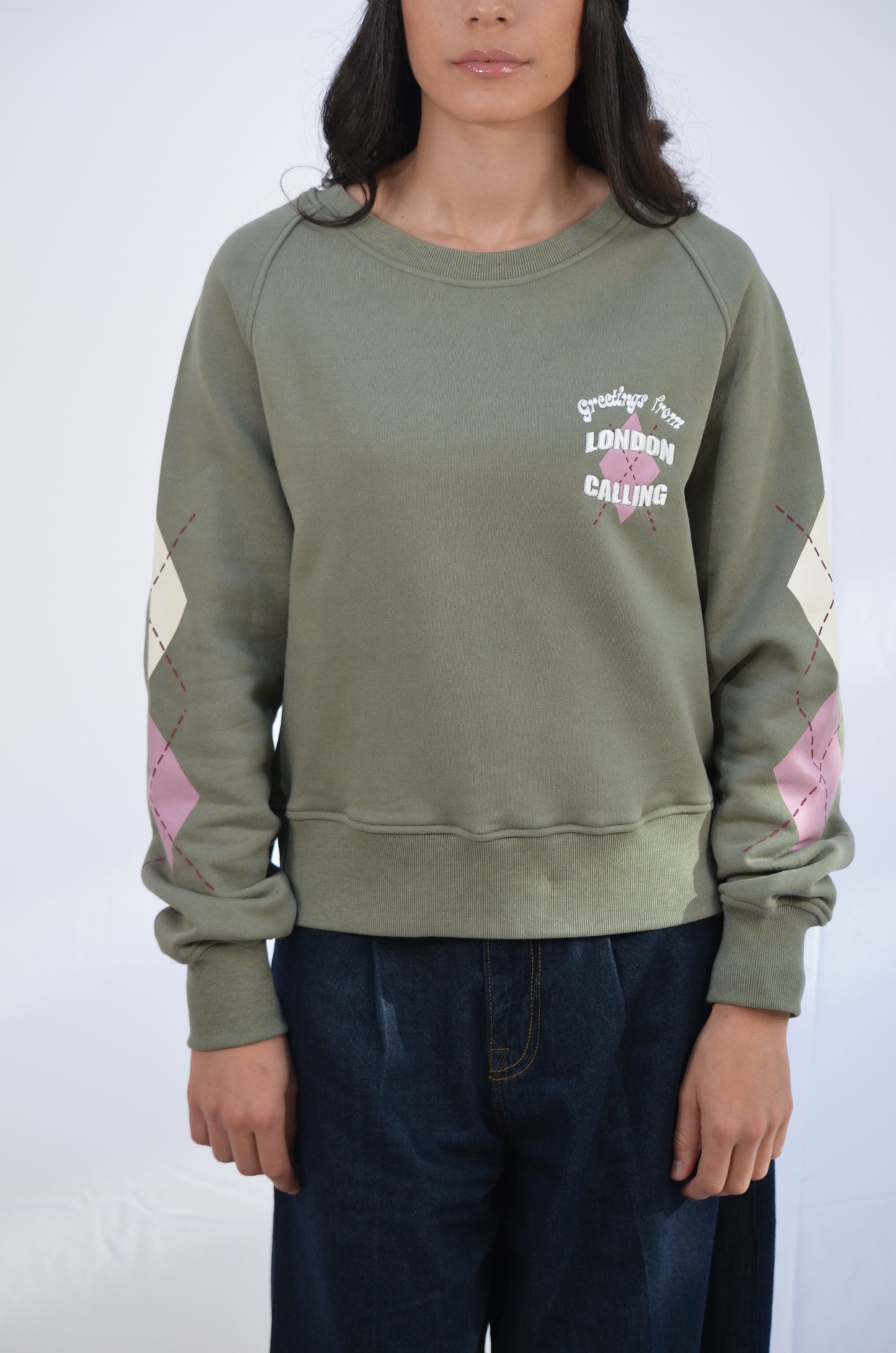Mary Argyle Sweat Kaki