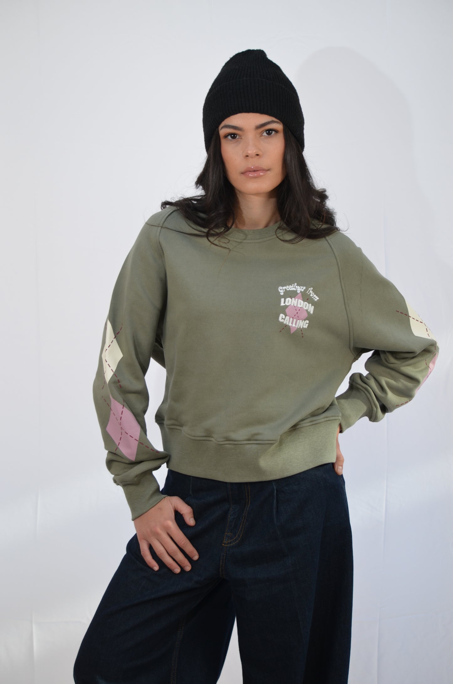 Mary Argyle Sweat Kaki