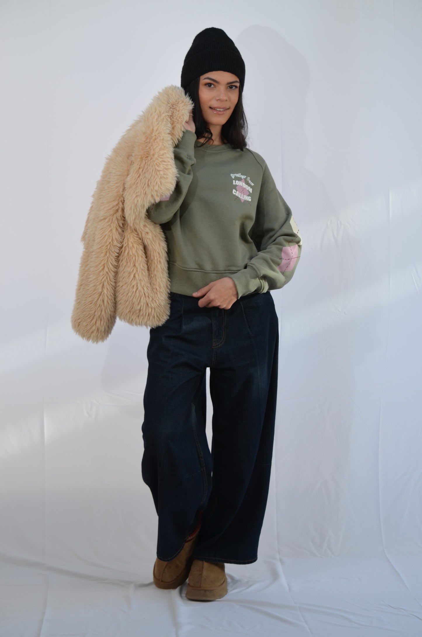 Mary Argyle Sweat Kaki