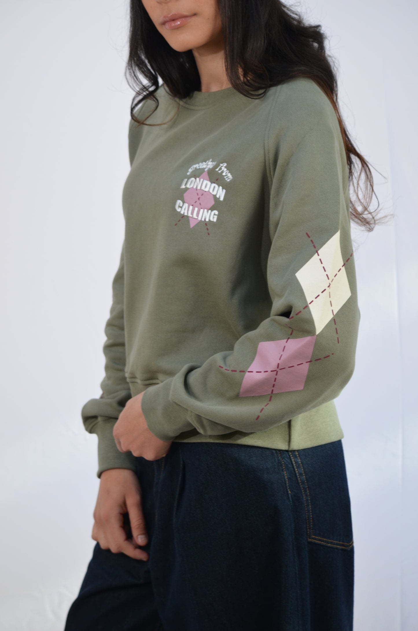 Mary Argyle Sweat Kaki