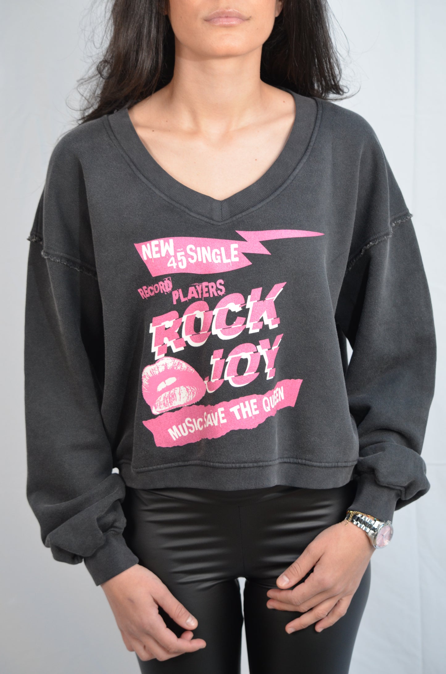Louisa  Record Sweat Black