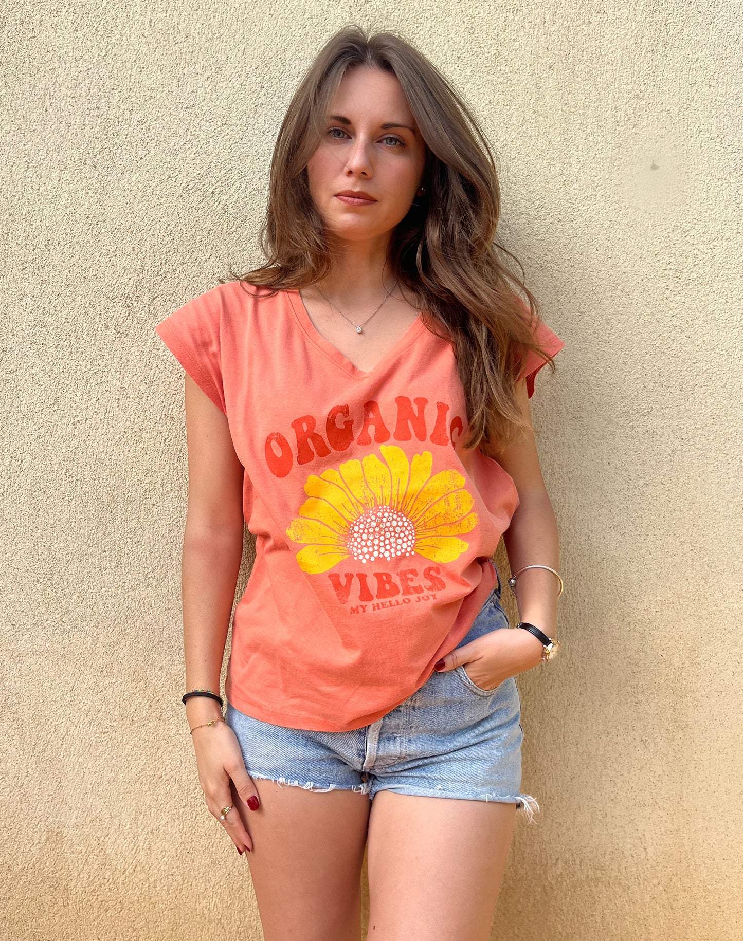 T-shirt VEGA Organic Corail