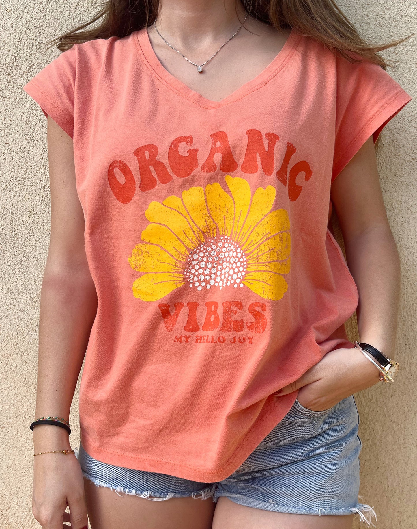 T-shirt VEGA Organic Corail