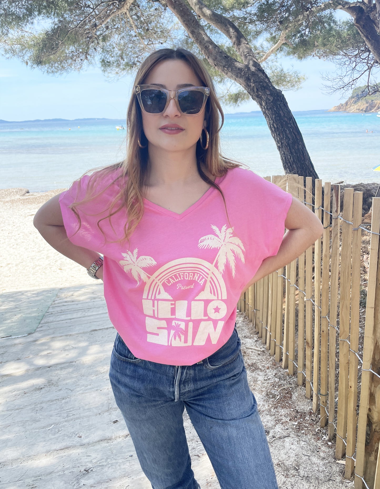 T-shirt PALM PINK