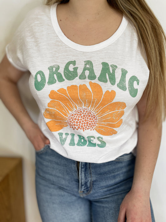 T-shirt ORGANIC VIBES BLANC